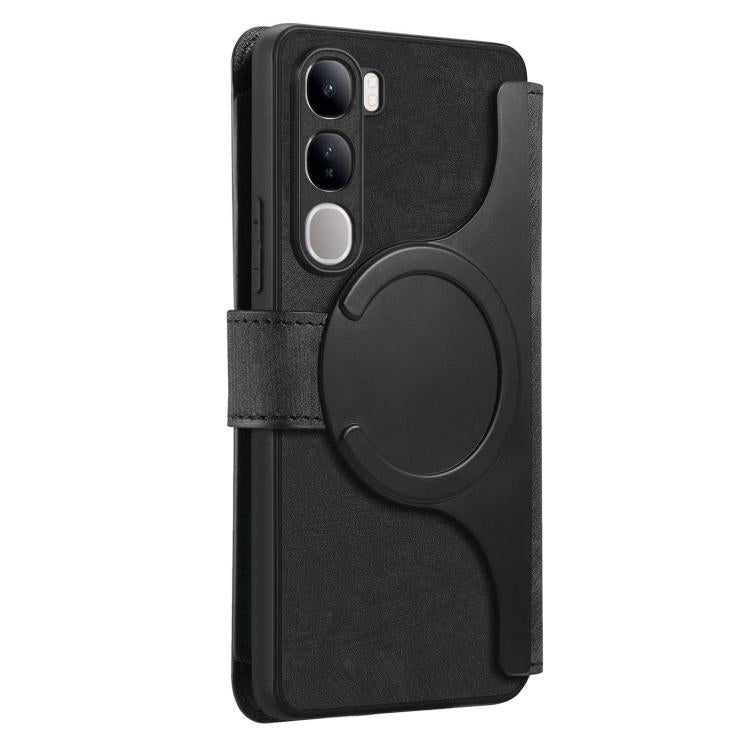 For vivo V40 Lite IDN / Y200e CaseNeo MagSafe RFID Anti-theft Zipper Wallet Retro Leather Phone Case