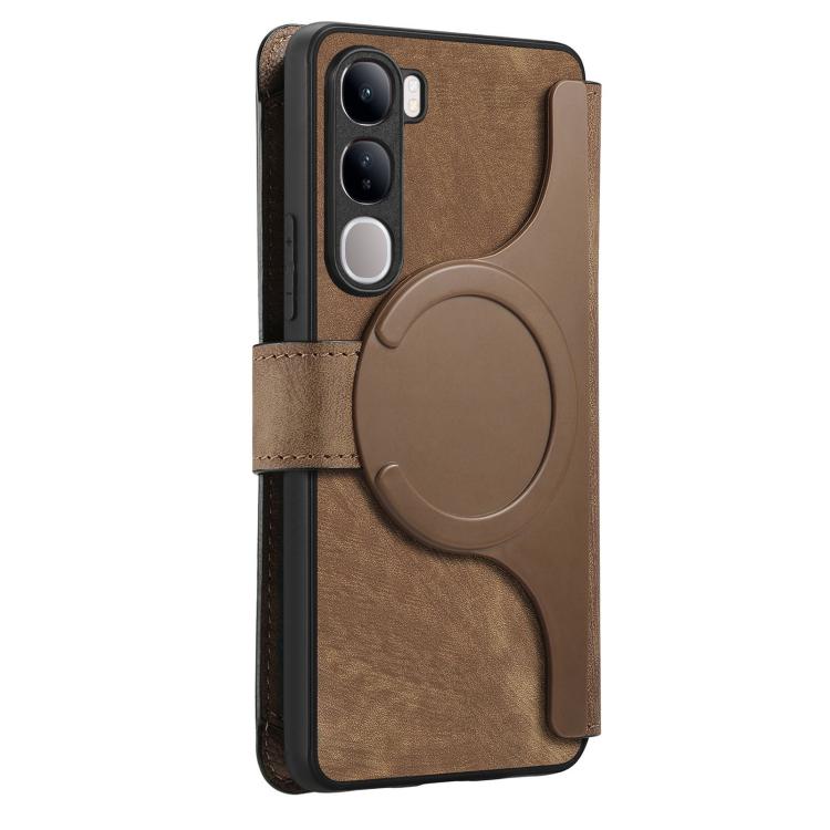 For vivo V40 Lite IDN / Y200e CaseNeo MagSafe RFID Anti-theft Zipper Wallet Retro Leather Phone Case