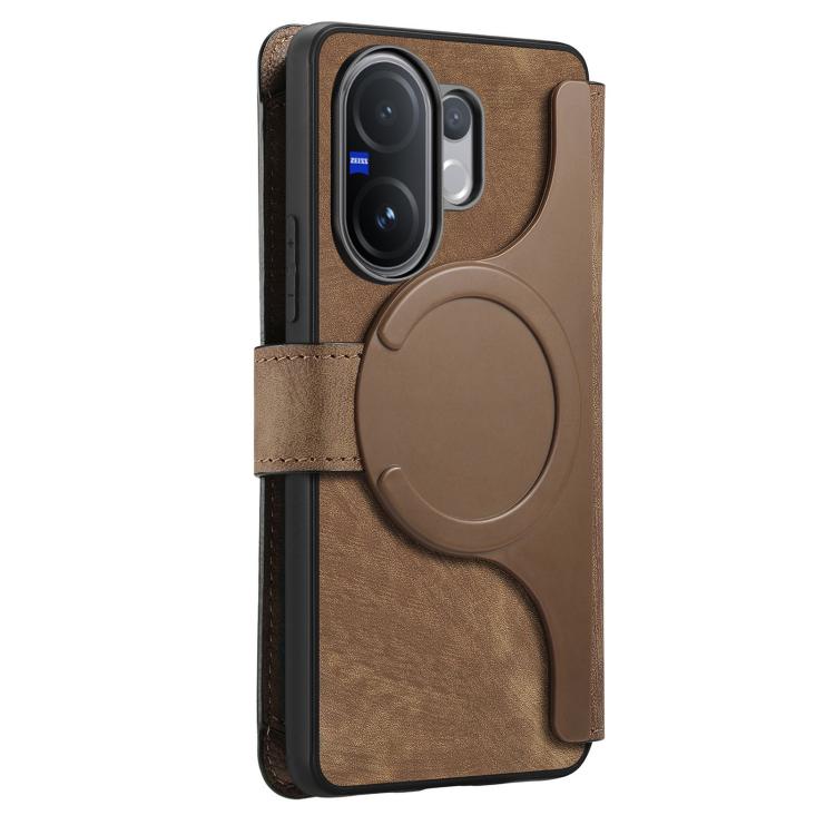 For vivo V60 5G CaseNeo MagSafe RFID Anti-theft Zipper Wallet Retro Leather Phone Case