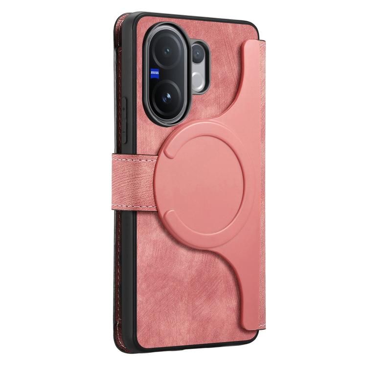 For vivo V60 5G CaseNeo MagSafe RFID Anti-theft Zipper Wallet Retro Leather Phone Case