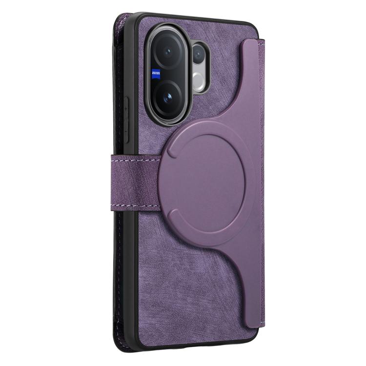 For vivo V60 5G CaseNeo MagSafe RFID Anti-theft Zipper Wallet Retro Leather Phone Case