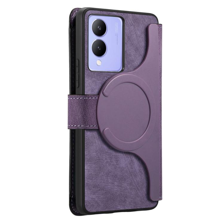 For vivo Y17s / Y33t 4G CaseNeo MagSafe RFID Anti-theft Zipper Wallet Retro Leather Phone Case
