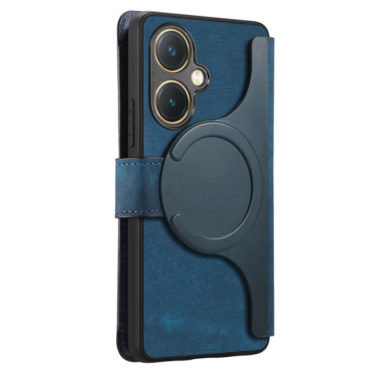 For vivo Y27 4G / Y35+ CaseNeo MagSafe RFID Anti-theft Zipper Wallet Retro Leather Phone Case