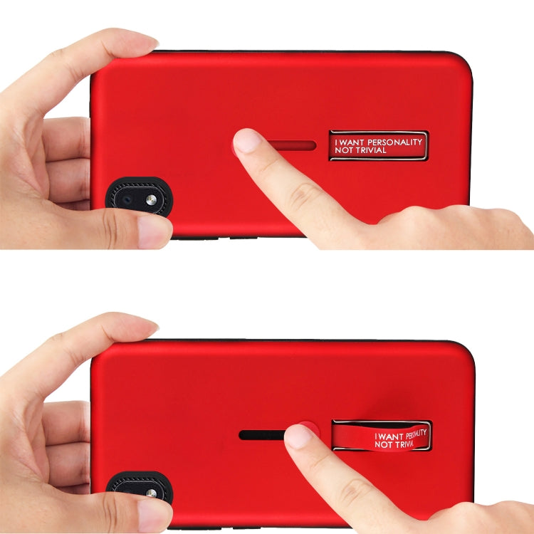 For Samsung Galaxy A01 Core Oil Feel Shockproof TPU + PC Protective Case with Holder
