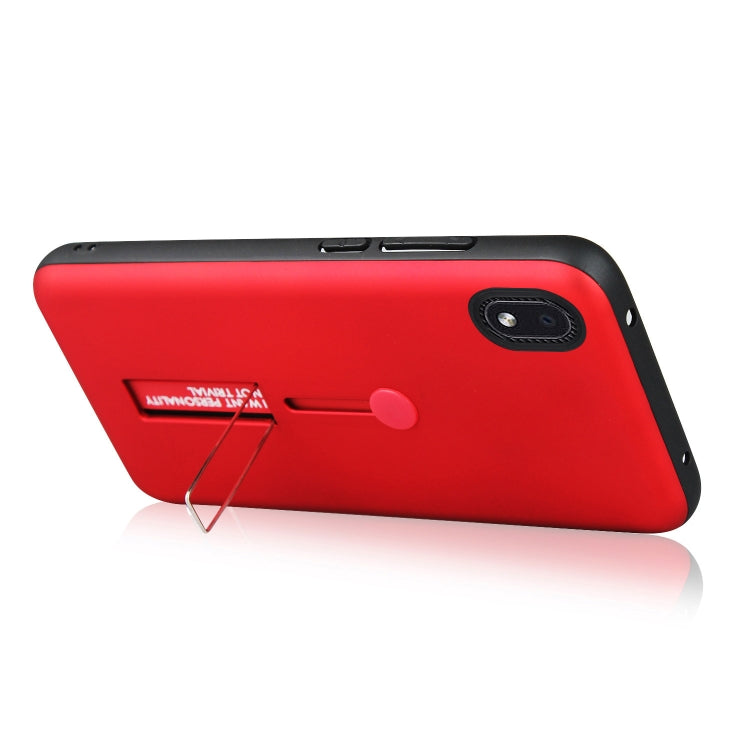 For Samsung Galaxy A01 Core Oil Feel Shockproof TPU + PC Protective Case with Holder