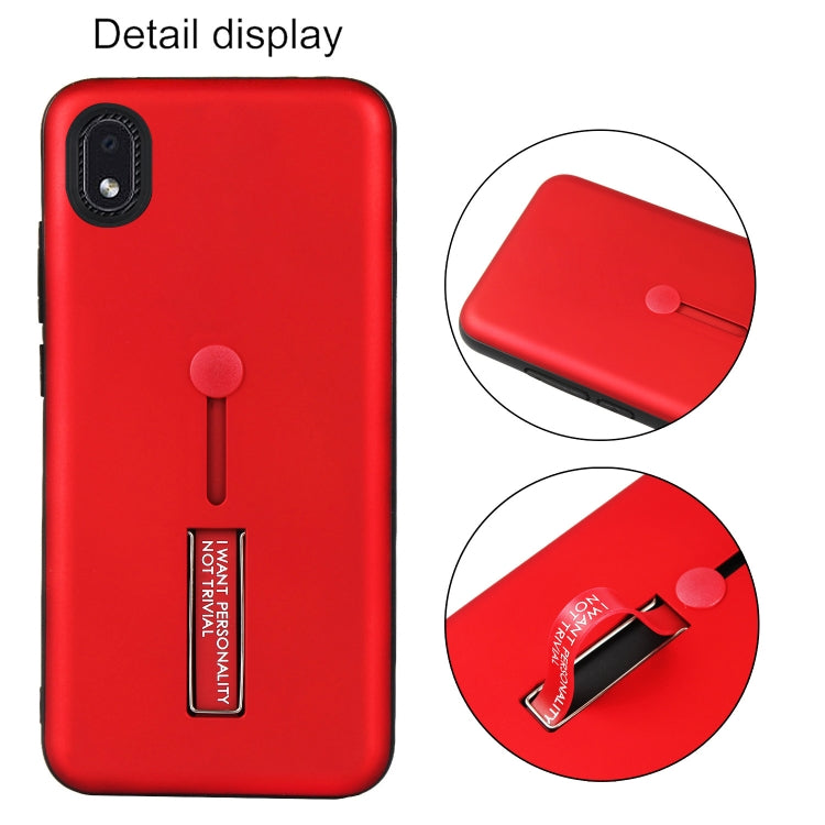 For Samsung Galaxy A01 Core Oil Feel Shockproof TPU + PC Protective Case with Holder
