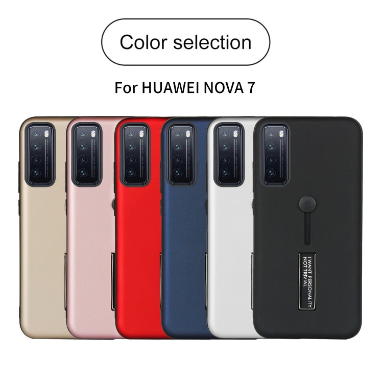 For Huawei Nova 7 Oil Feel Shockproof TPU + PC Protective Case with Holder