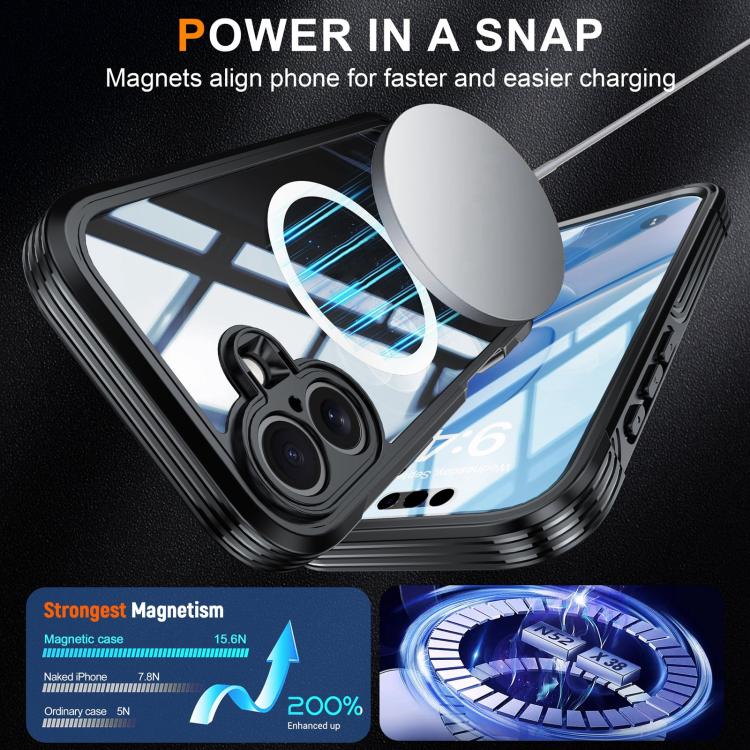 For iPhone 17 Life Waterproof MagSafe Magnetic Rugged Phone Case