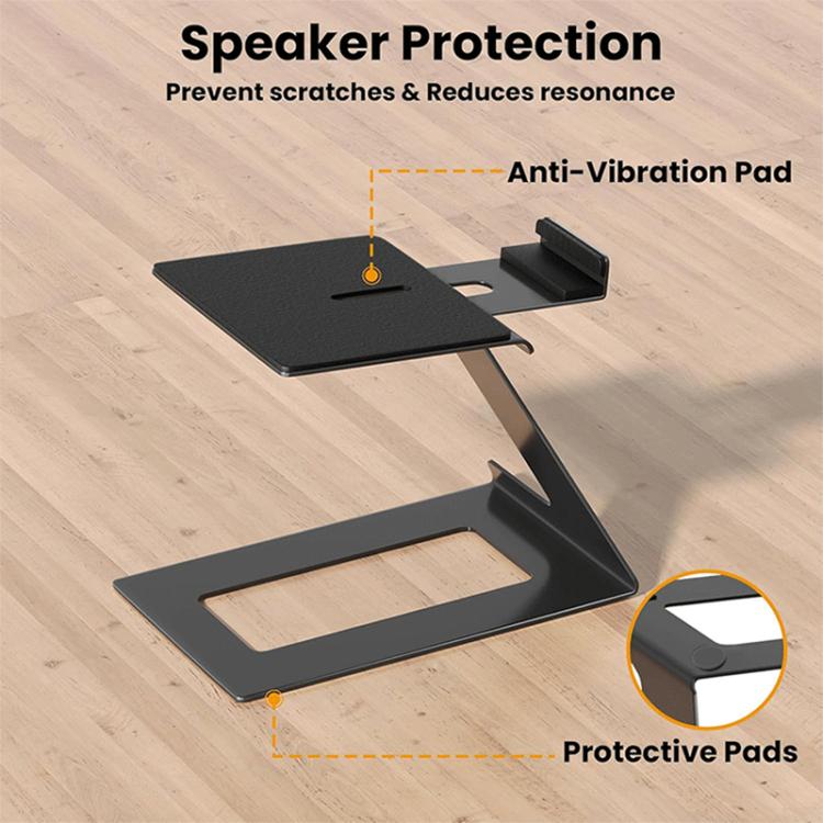 2pcs/Pack Desktop Speaker Metal Bracket Computer Audio Bracket - Black