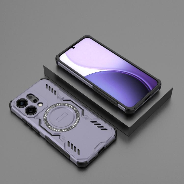 For OPPO Reno14 5G Global Butterfly Armor MagSafe Magnetic Ring Shockproof Phone Case