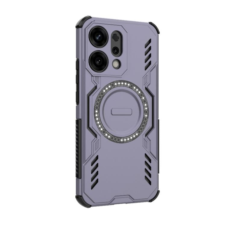 For OPPO Reno14 5G Global Butterfly Armor MagSafe Magnetic Ring Shockproof Phone Case
