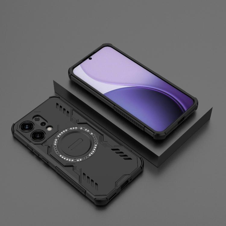 For OPPO Reno14 5G Global Butterfly Armor MagSafe Magnetic Ring Shockproof Phone Case