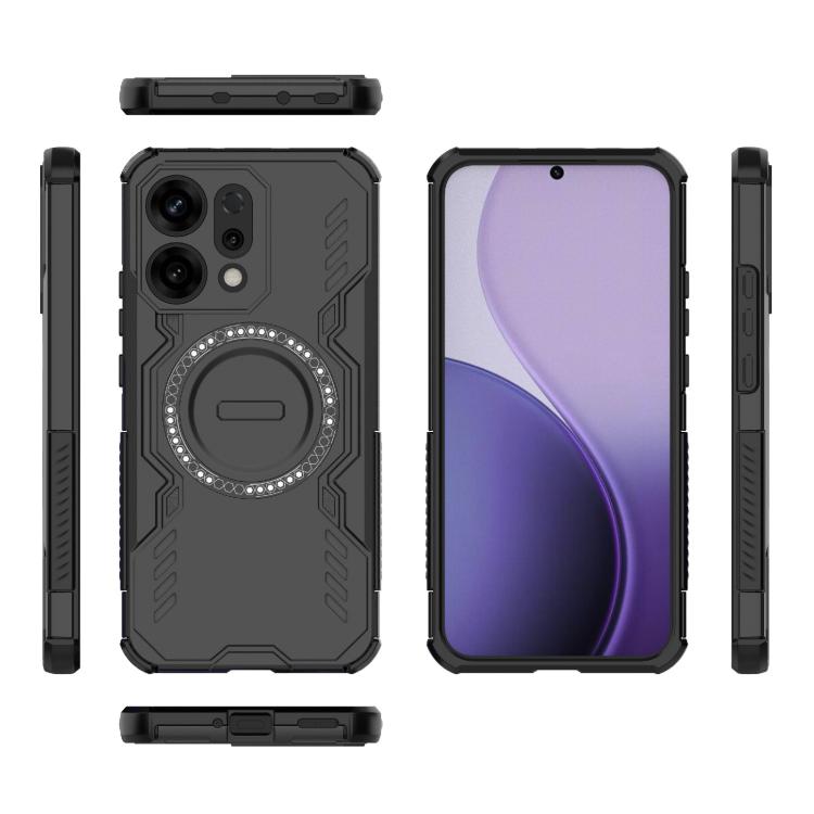 For OPPO Reno14 5G Global Butterfly Armor MagSafe Magnetic Ring Shockproof Phone Case
