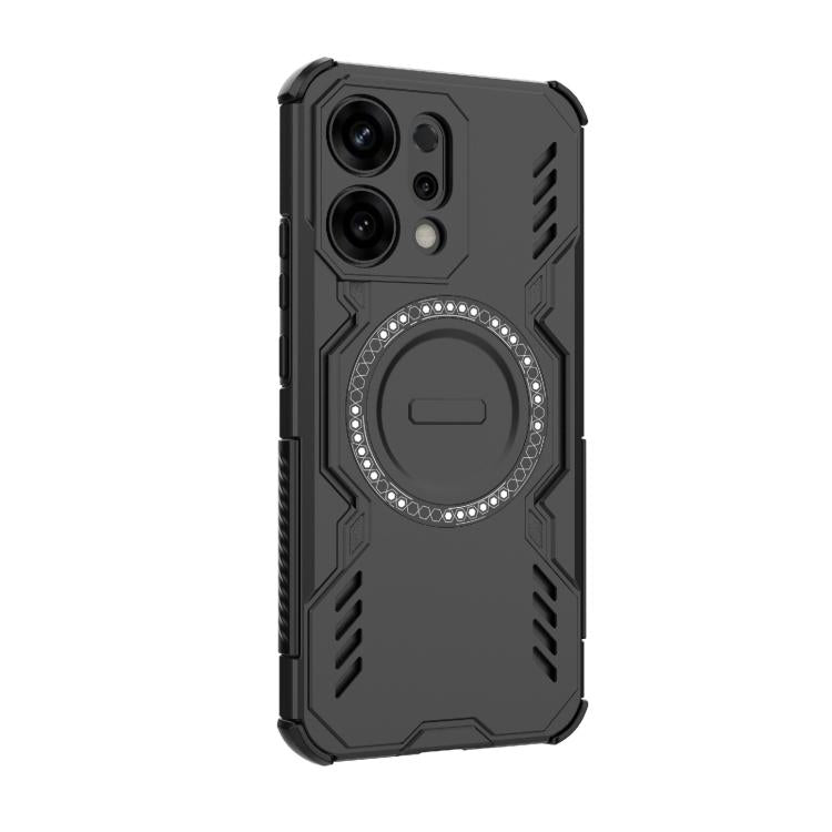 For OPPO Reno14 5G Global Butterfly Armor MagSafe Magnetic Ring Shockproof Phone Case