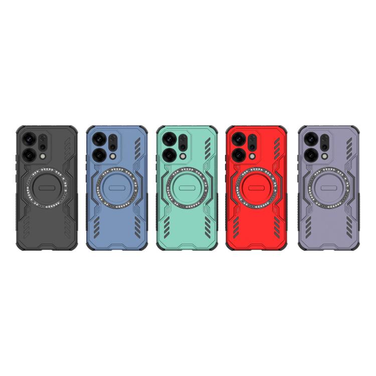 For OPPO Reno14 5G Global Butterfly Armor MagSafe Magnetic Ring Shockproof Phone Case