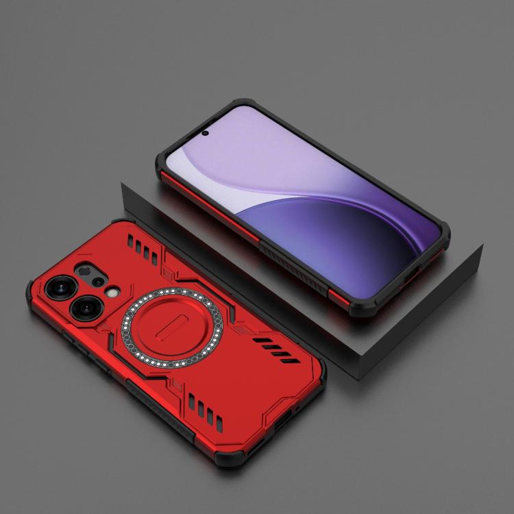 For OPPO Reno14 5G Global Butterfly Armor MagSafe Magnetic Ring Shockproof Phone Case