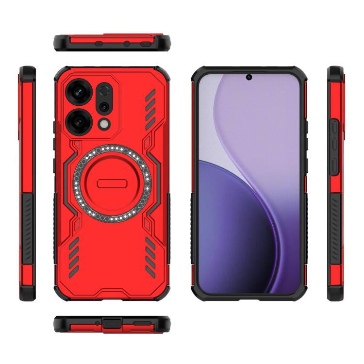 For OPPO Reno14 5G Global Butterfly Armor MagSafe Magnetic Ring Shockproof Phone Case