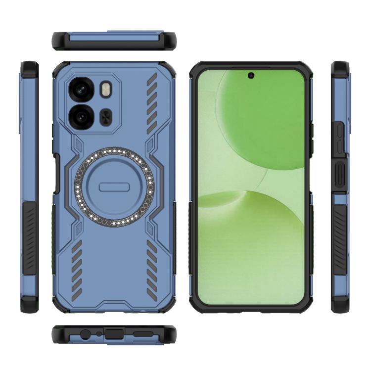 For OPPO A6x 5G Global Butterfly Armor MagSafe Magnetic Ring Shockproof Phone Case