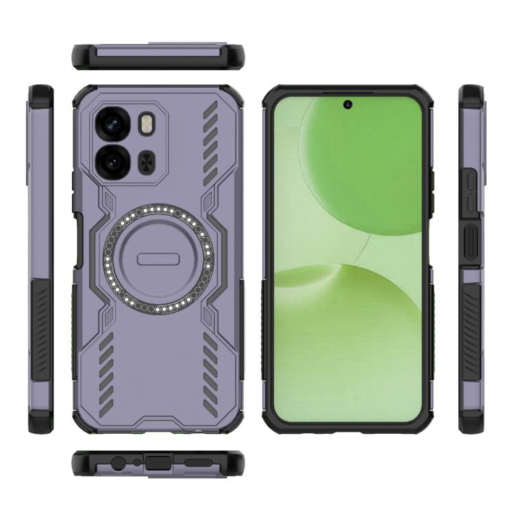 For OPPO A6x 5G Global Butterfly Armor MagSafe Magnetic Ring Shockproof Phone Case