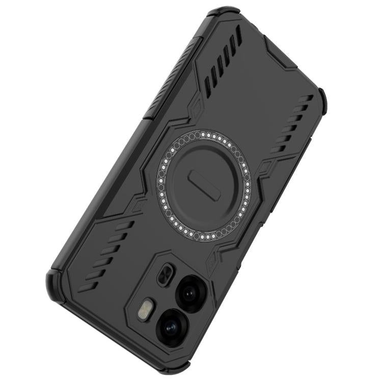 For OPPO A6x 5G Global Butterfly Armor MagSafe Magnetic Ring Shockproof Phone Case