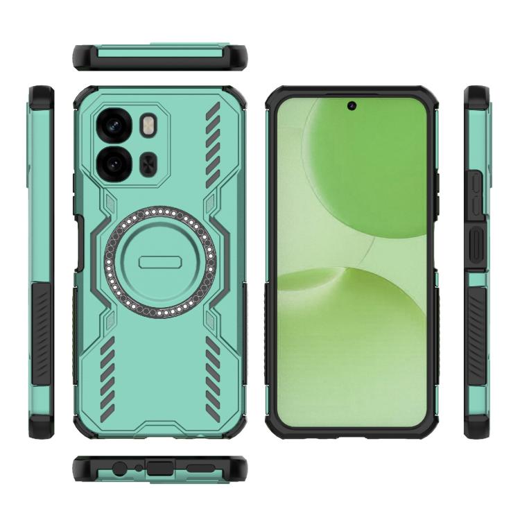 For OPPO A6x 5G Global Butterfly Armor MagSafe Magnetic Ring Shockproof Phone Case