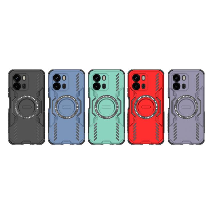For OPPO A6x 5G Global Butterfly Armor MagSafe Magnetic Ring Shockproof Phone Case