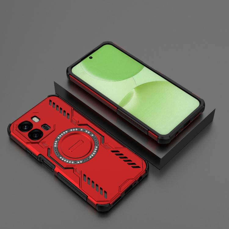 For OPPO A6x 5G Global Butterfly Armor MagSafe Magnetic Ring Shockproof Phone Case