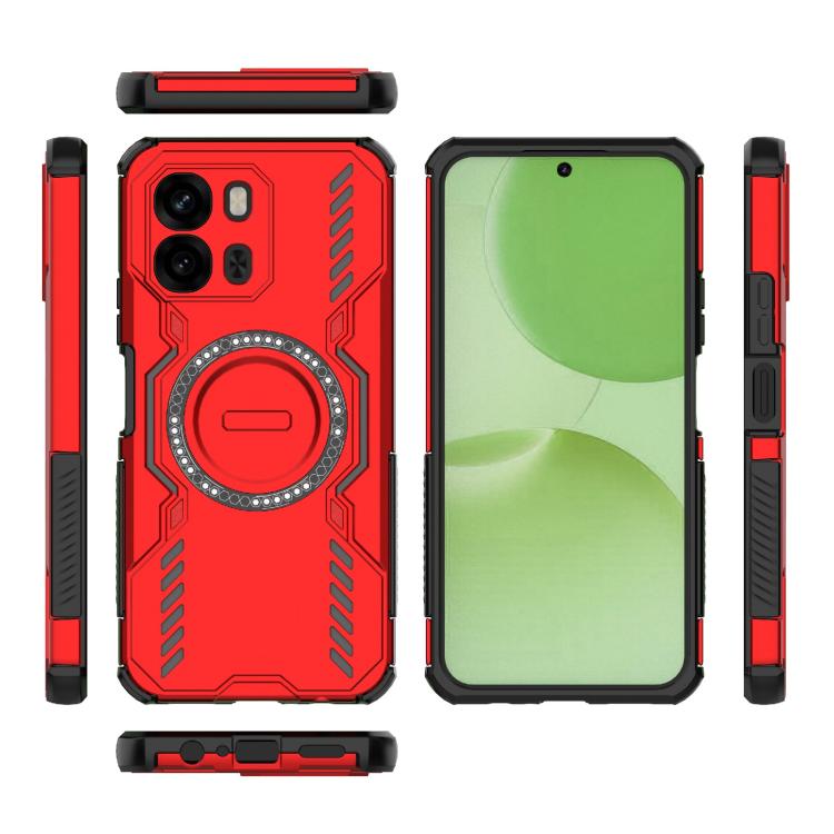 For OPPO A6x 5G Global Butterfly Armor MagSafe Magnetic Ring Shockproof Phone Case