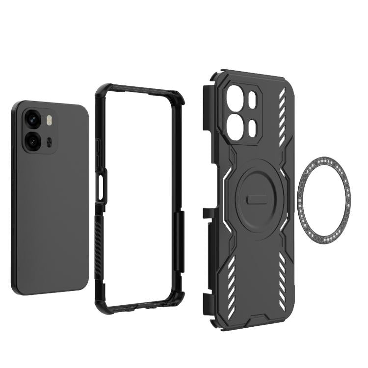 For OPPO A6x 5G Global Butterfly Armor MagSafe Magnetic Ring Shockproof Phone Case