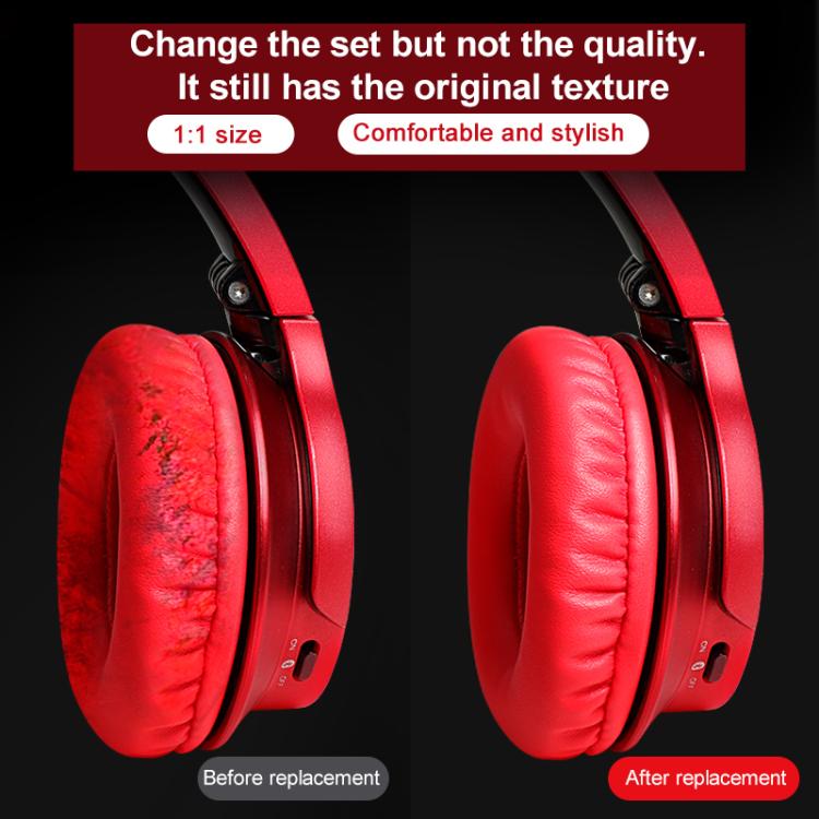 2pcs Sponge Earmuffs Replacement Earpads For ATH-AR3BT / AR3iS / AR1iS, Style:White Protein Leather
