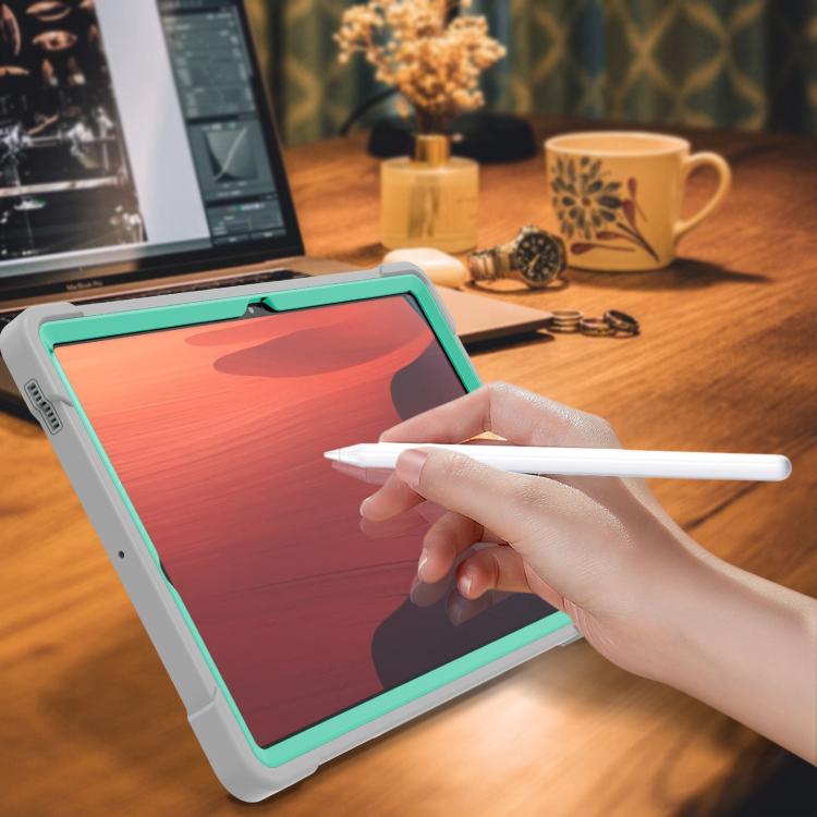 For Samsung Galaxy Tab S10 FE+ Shockproof Silicone Hybrid PC Tablet Case with Holder