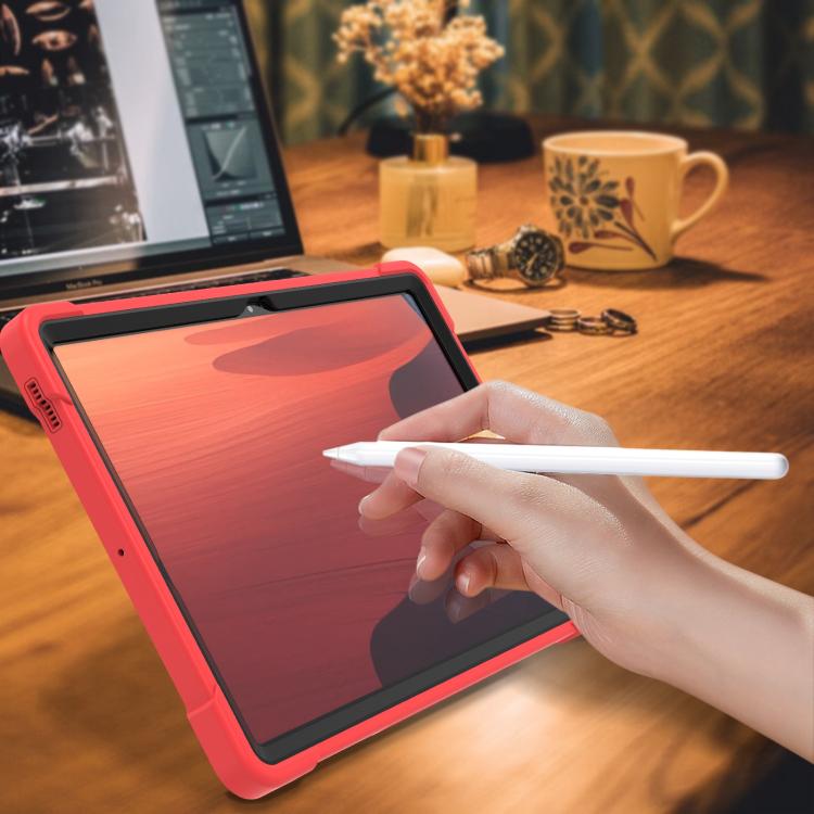For Samsung Galaxy Tab S10 FE+ Shockproof Silicone Hybrid PC Tablet Case with Holder