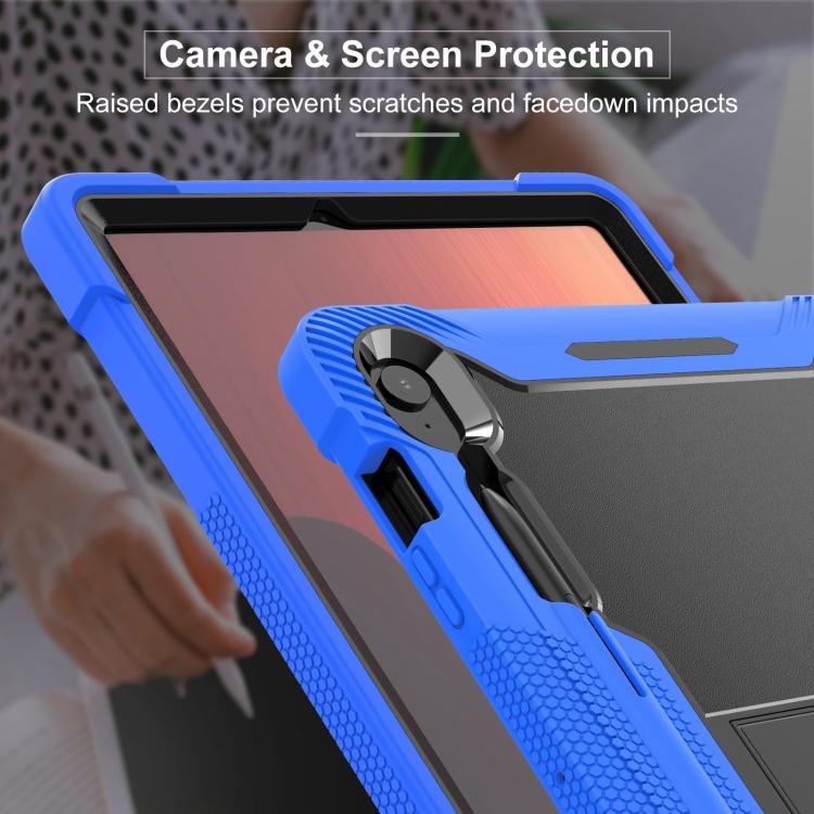 For Samsung Galaxy Tab S10 FE+ Shockproof Silicone Hybrid PC Tablet Case with Holder