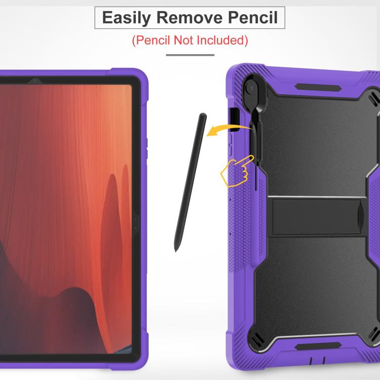 For Samsung Galaxy Tab S10 FE+ Shockproof Silicone Hybrid PC Tablet Case with Holder