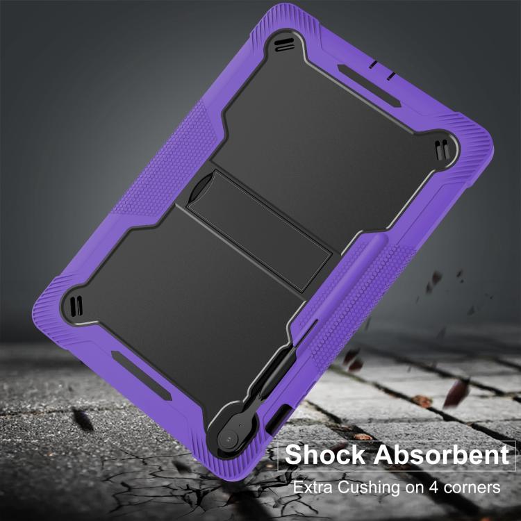 For Samsung Galaxy Tab S10 FE+ Shockproof Silicone Hybrid PC Tablet Case with Holder