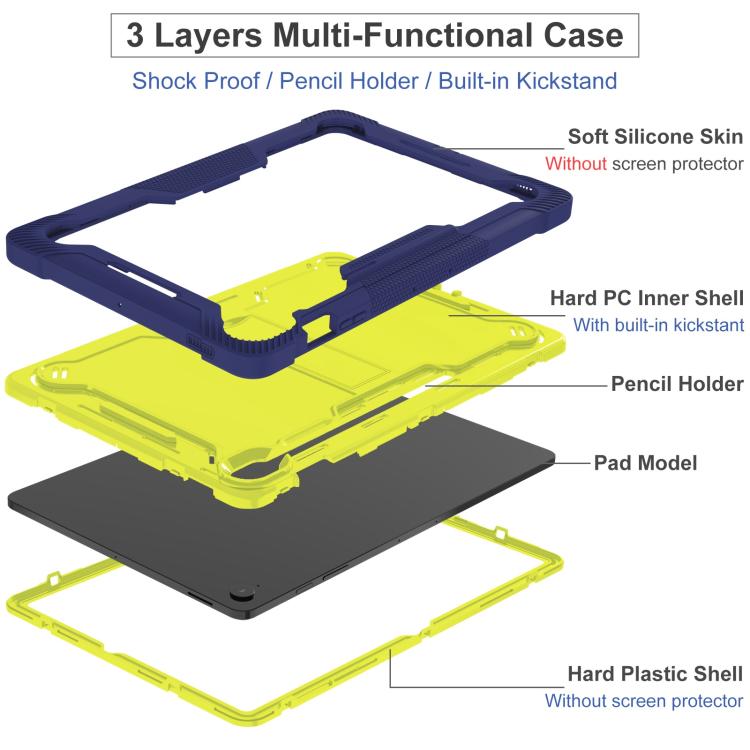 For Samsung Galaxy Tab S10 FE+ Shockproof Silicone Hybrid PC Tablet Case with Holder