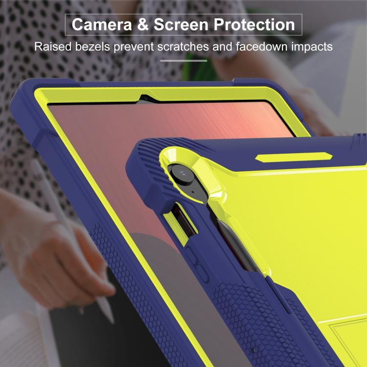 For Samsung Galaxy Tab S10 FE+ Shockproof Silicone Hybrid PC Tablet Case with Holder
