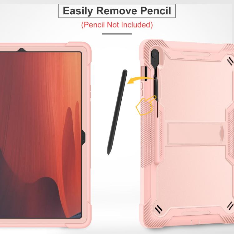 For Samsung Galaxy Tab S10 FE+ Shockproof Silicone Hybrid PC Tablet Case with Holder
