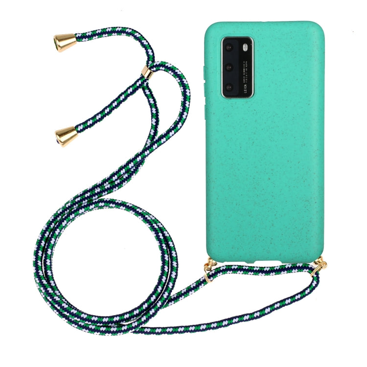 For Huawei P40 Wheat Straw Material + TPU Protective Case with Lanyard