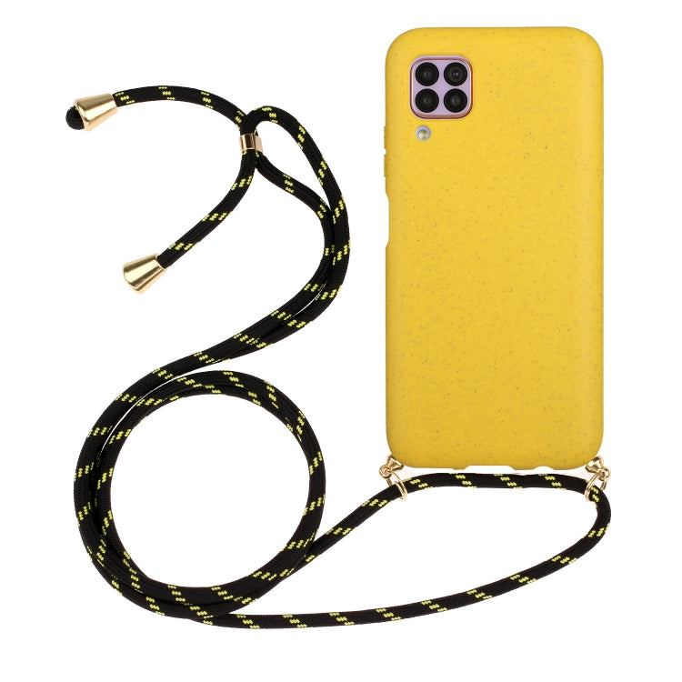 For Huawei P40 Lite Wheat Straw Material + TPU Protective Case with Lanyard