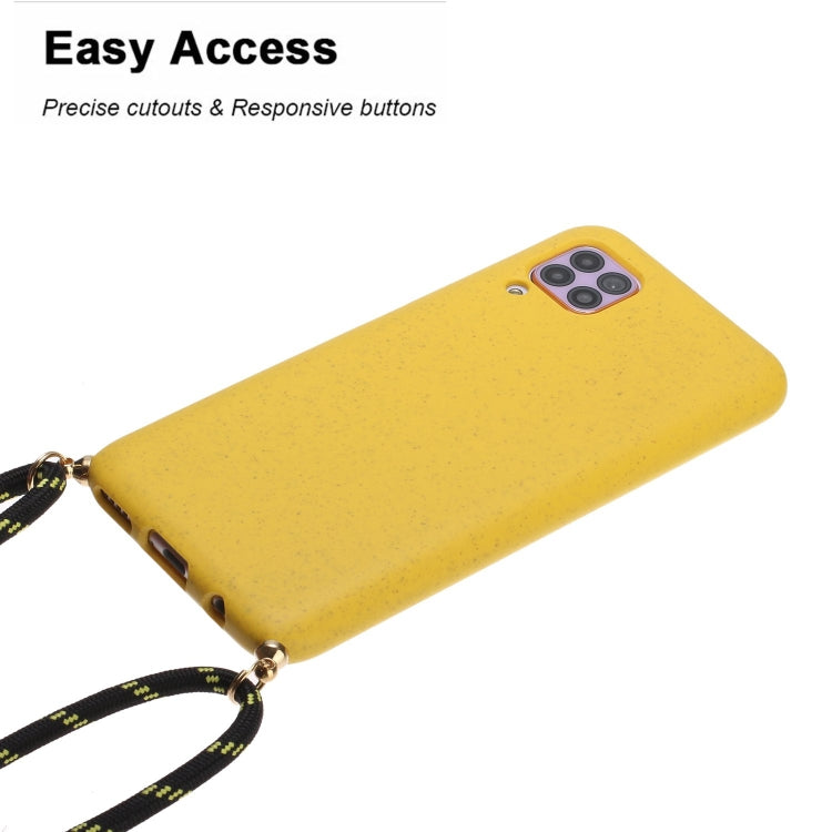 For Huawei P40 Lite Wheat Straw Material + TPU Protective Case with Lanyard
