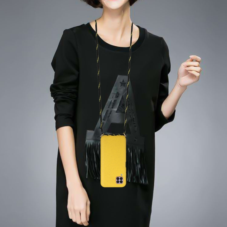 For Huawei P40 Lite Wheat Straw Material + TPU Protective Case with Lanyard