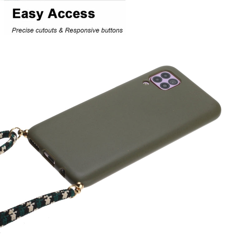 For Huawei P40 Lite Wheat Straw Material + TPU Protective Case with Lanyard