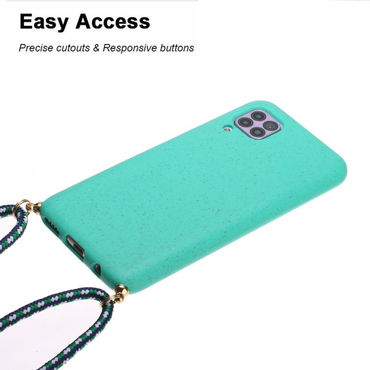 For Huawei P40 Lite Wheat Straw Material + TPU Protective Case with Lanyard