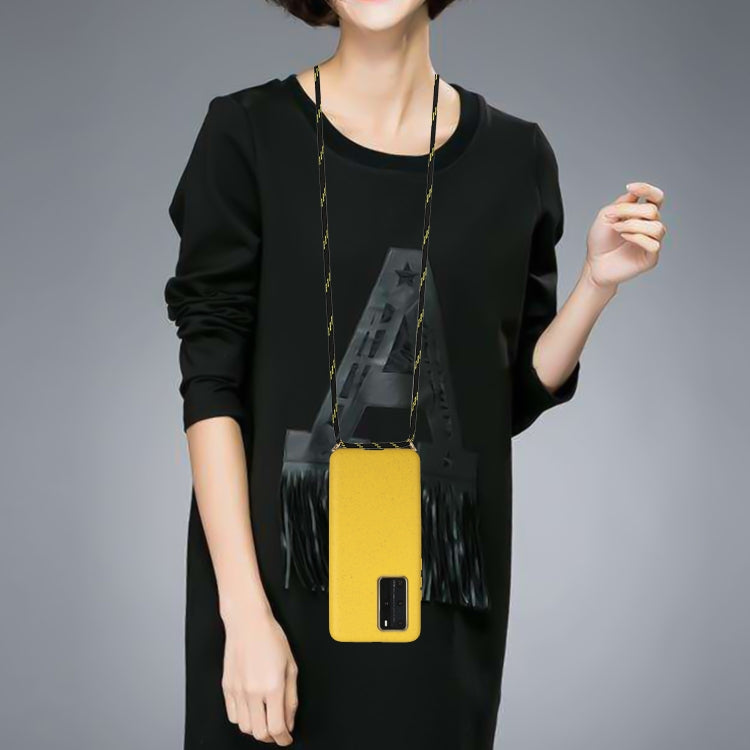 For Huawei P40 Pro Wheat Straw Material + TPU Protective Case with Lanyard