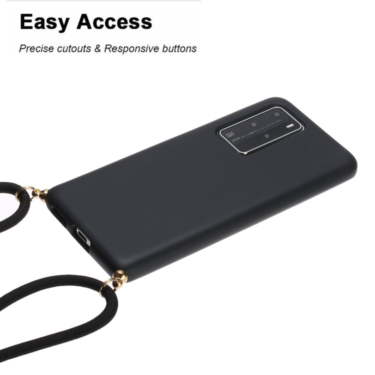 For Huawei P40 Pro Wheat Straw Material + TPU Protective Case with Lanyard