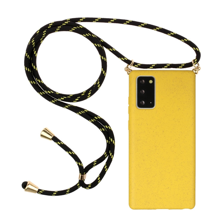 For Samsung Galaxy Note20 Wheat Straw Material + TPU Protective Case with Lanyard