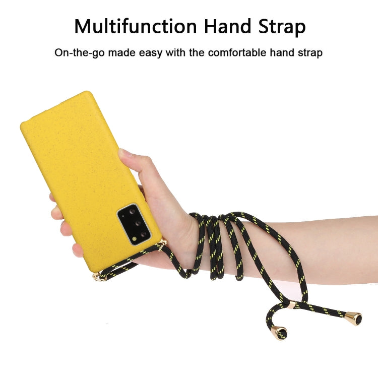 For Samsung Galaxy Note20 Wheat Straw Material + TPU Protective Case with Lanyard