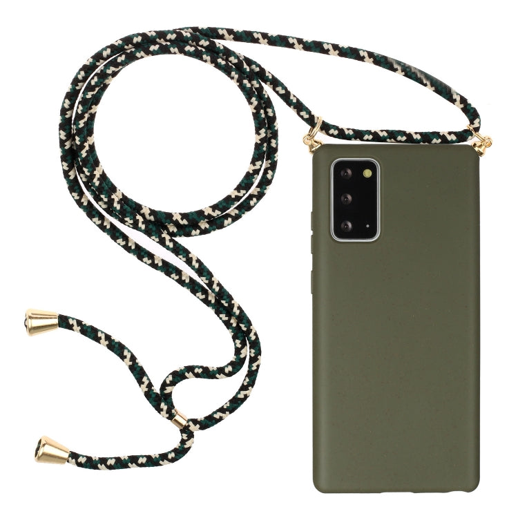 For Samsung Galaxy Note20 Wheat Straw Material + TPU Protective Case with Lanyard