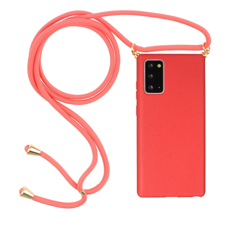 For Samsung Galaxy Note20 Wheat Straw Material + TPU Protective Case with Lanyard
